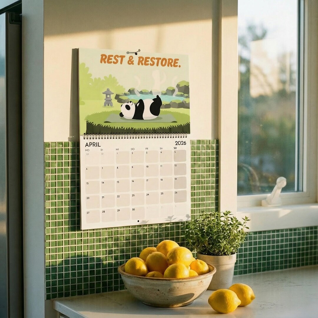 Wall Calendar 2026 DIN A4 / PANDA Yoga Calendar: Sustainable Annual ...