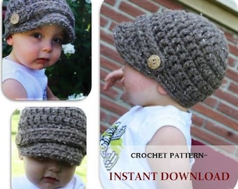 crochet PATTERN- Baby Newsboy Hat Newborn to 4T sizes also Made To Order