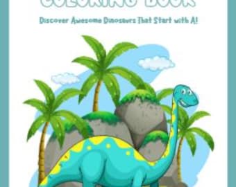 Dinosaurier-Malbuch für Kleinkinder | Druckbare Kinder Aktivität | Dinosaurier Ausmalbilder 3=7 Jahre | Sofortiger Download