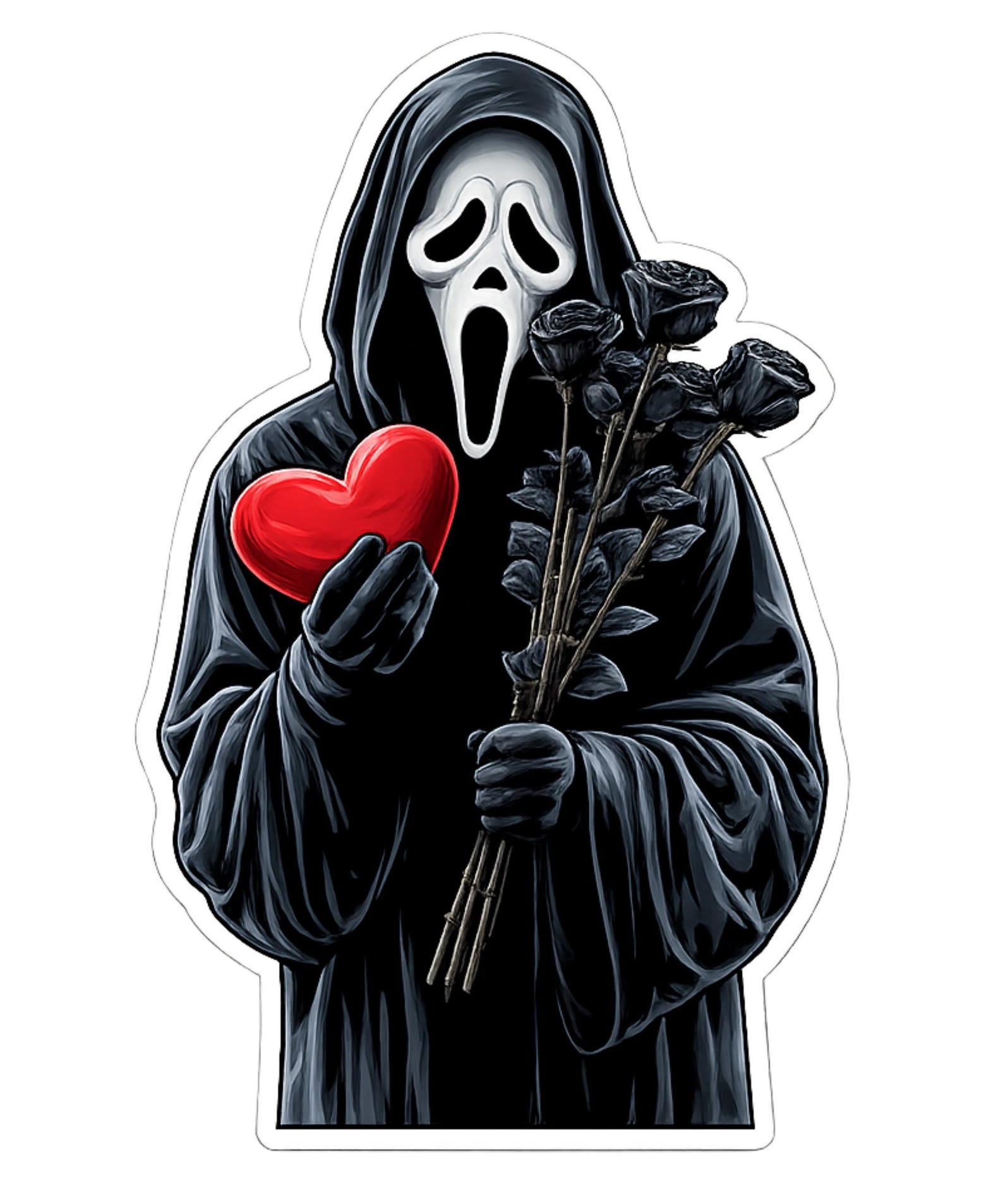 Ghostface Sticker | 3x3 Vinyl Waterproof Decal | Horror Heart Design - Etsy