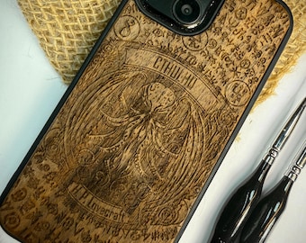 Call of Cthulhu Lovecraft Tentacle Monster Cthulu Evil Holz Handyhülle für iPhone 17 16 15 14 Pro ,Samsung S25 S24 Ultra, Google Pixel Cover