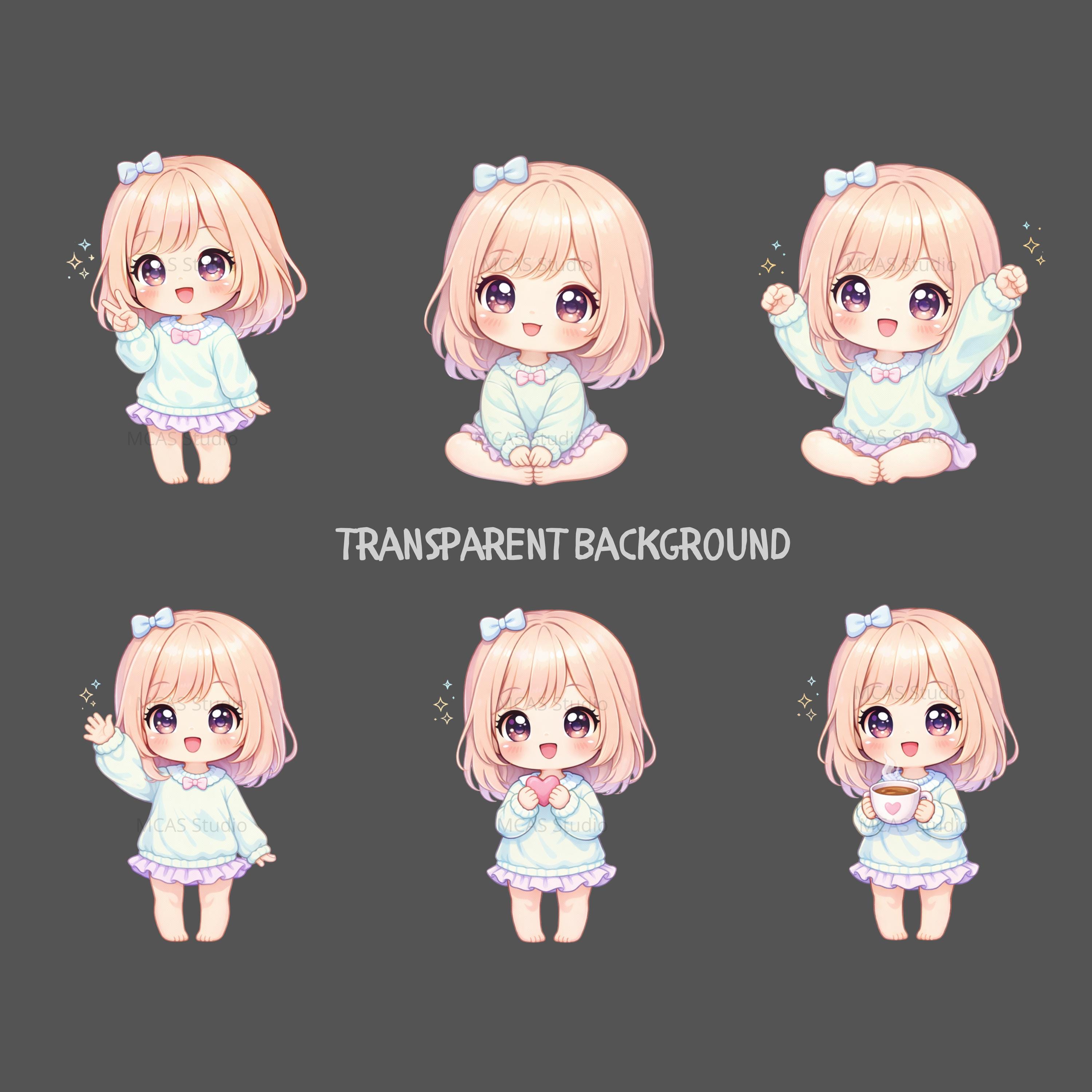 Chibi Def Kawaii Chibi Girl Clipart | Anime Girl Bundle | Planner Stickers | 16 ...