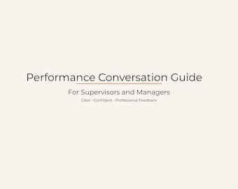 Performance Conversation Guide for Supervisors | Employee Feedback Template | Manager Coaching Tool