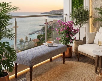 Bancos otomanos Kilim: Banquinho artesanal, banco estofado decorativo, decoração rústica, móveis boho chic, banco turco Kilim para sentar