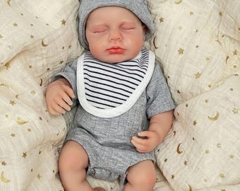 Full Body Silicone Preemie Reborn Baby, Lifelike Sleeping Newborn, Realistic Reborn Baby Doll, Soft Silicone Doll, Reborn Baby Gift