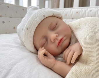 Muñeca Reborn de silicona de 33 cm, muñeca realista de cuerpo completo de silicona para niña o niño, muñeca Reborn realista, regalo para bebé Reborn, regalo para niña.