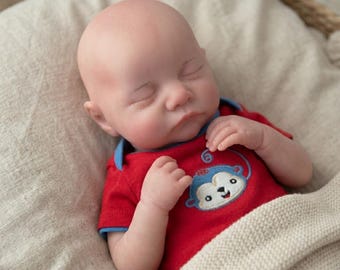 18 Inch Reborn Full Sleeping Silicone Body Baby Doll, Handmade Silicone Lifelike Baby Doll, Realistic Silicone Baby, Reborn Baby Gift