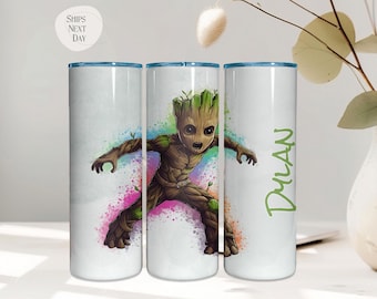 Groot Gifts, Personlig Tumbler, Anpassat Namn, Guardians of the Galaxy-present, Marvel-mugg, 59 cl