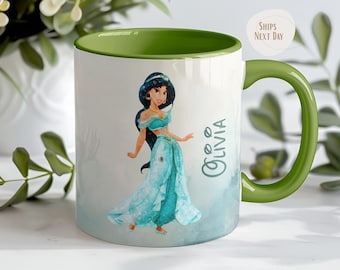 Benutzerdefinierte Name Jasmin Tasse | Prinzessin Akzent Becher 11oz