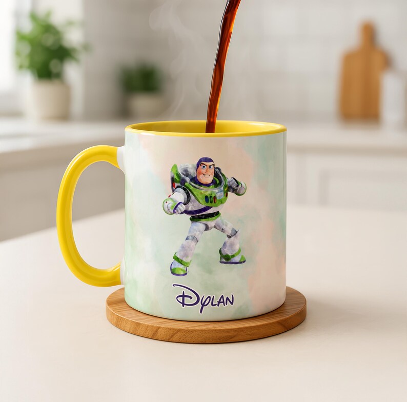 Buzz Lightyear Watercolor Custom Name | Toy Story Buzz Accent Mug ...