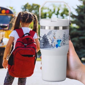 Frost Presenter, personlig Olaf Bruni akvarellglas 20oz Skinny-FlipTop, Disney Snögubbe bild 13