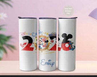 Personalized Disney Cruise 2026 Tumbler Mickey Minnie Custom Name Family Vacation Gift DCL Souvenir