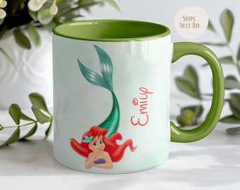 Ariel Mermaid Mug Custom Name |  Mug 11oz | Kids Gift Girls