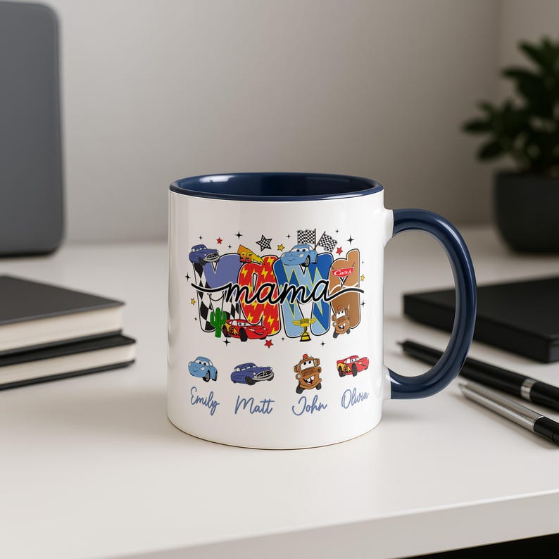 カーズ ママ パーソナライズ ママ 子供の名前 ディズニー カーズ コーヒーマグ ライトニング・マックィーン Navi