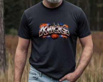 ニックスTシャツ ニューヨーク バスケットボール NBAファン グラフィック コットンTシャツ ゲームデーギフト ユニセックス