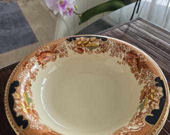 Pair of Vintage Balmoral Derby 9.5" Rim Soup Bowls – Thomas Hughes & Son England, 24K Gold