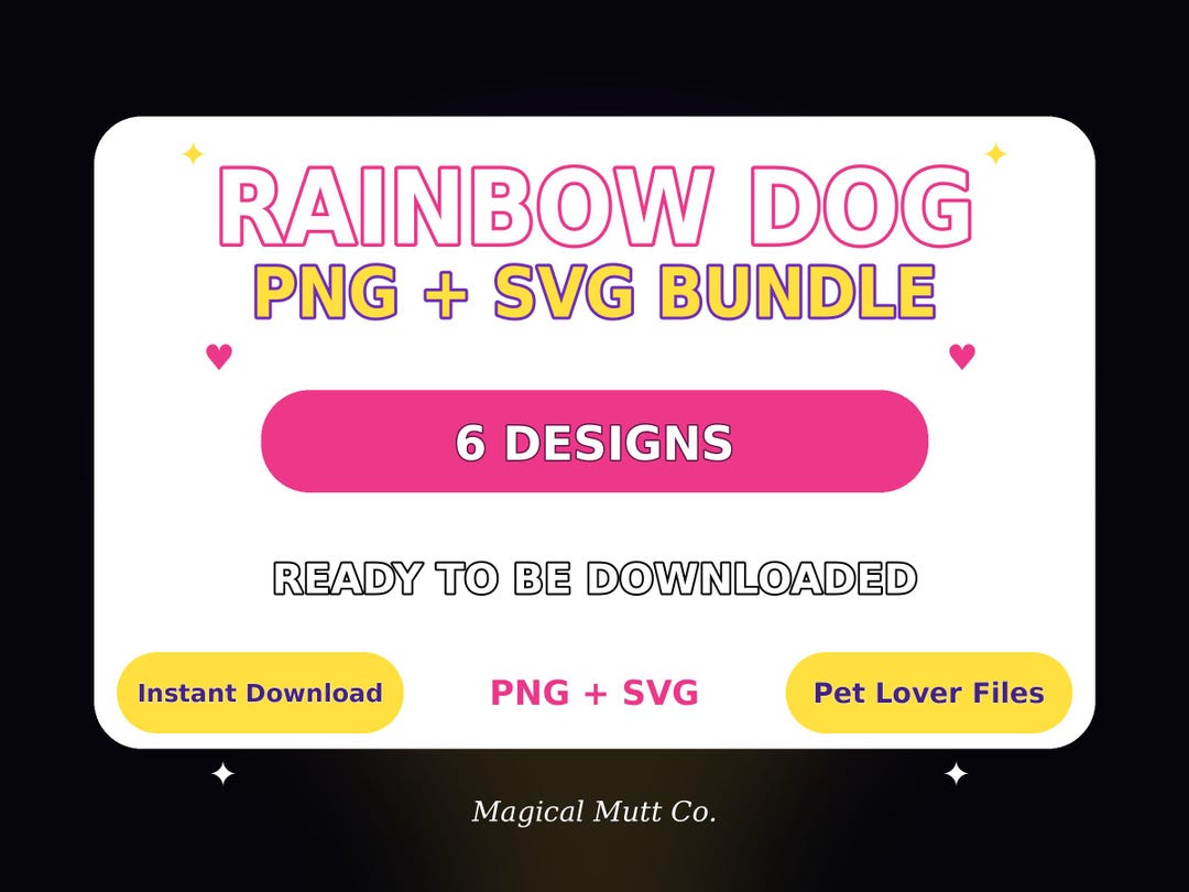 Rainbow Dog Clipart Bundle, 6 Breed Designs, Pet Lover Files (digital ...