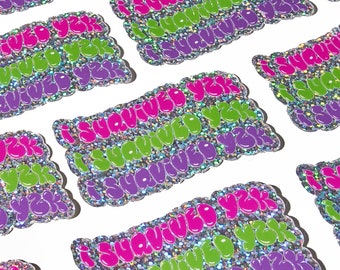 I Survived Y2K sticker, vinyl sticker, glitter, colorful, fun, water bottle sticker