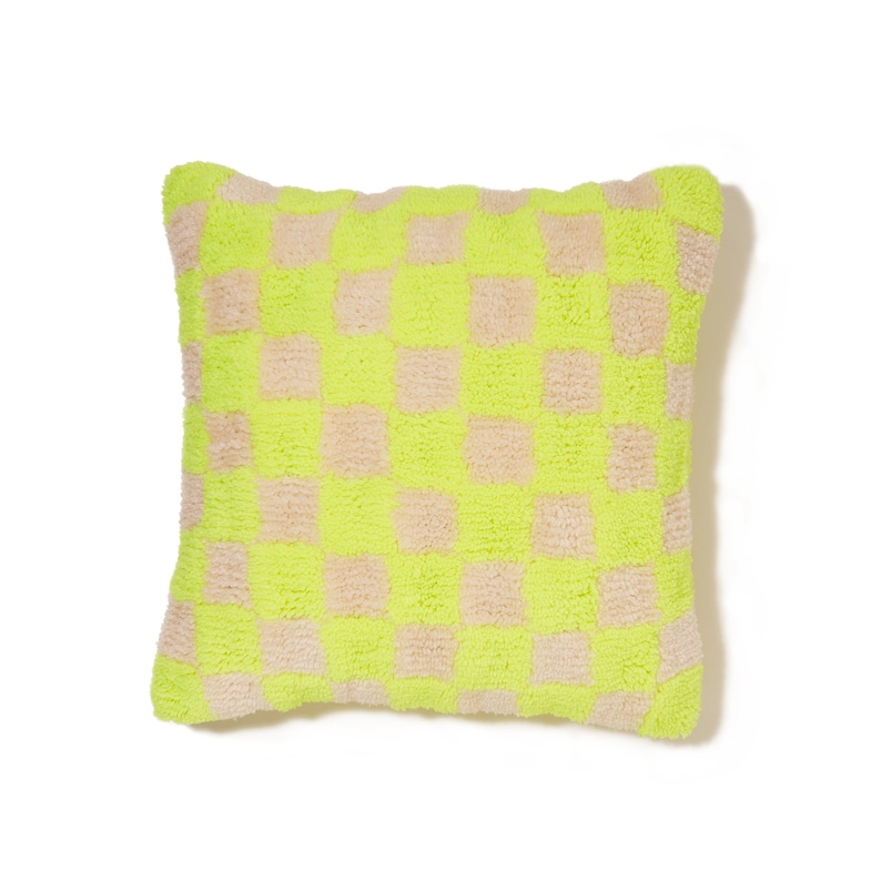 Neon Check Tufted Pillow, gift for a girl, gift for a guy, present, home decor image 4