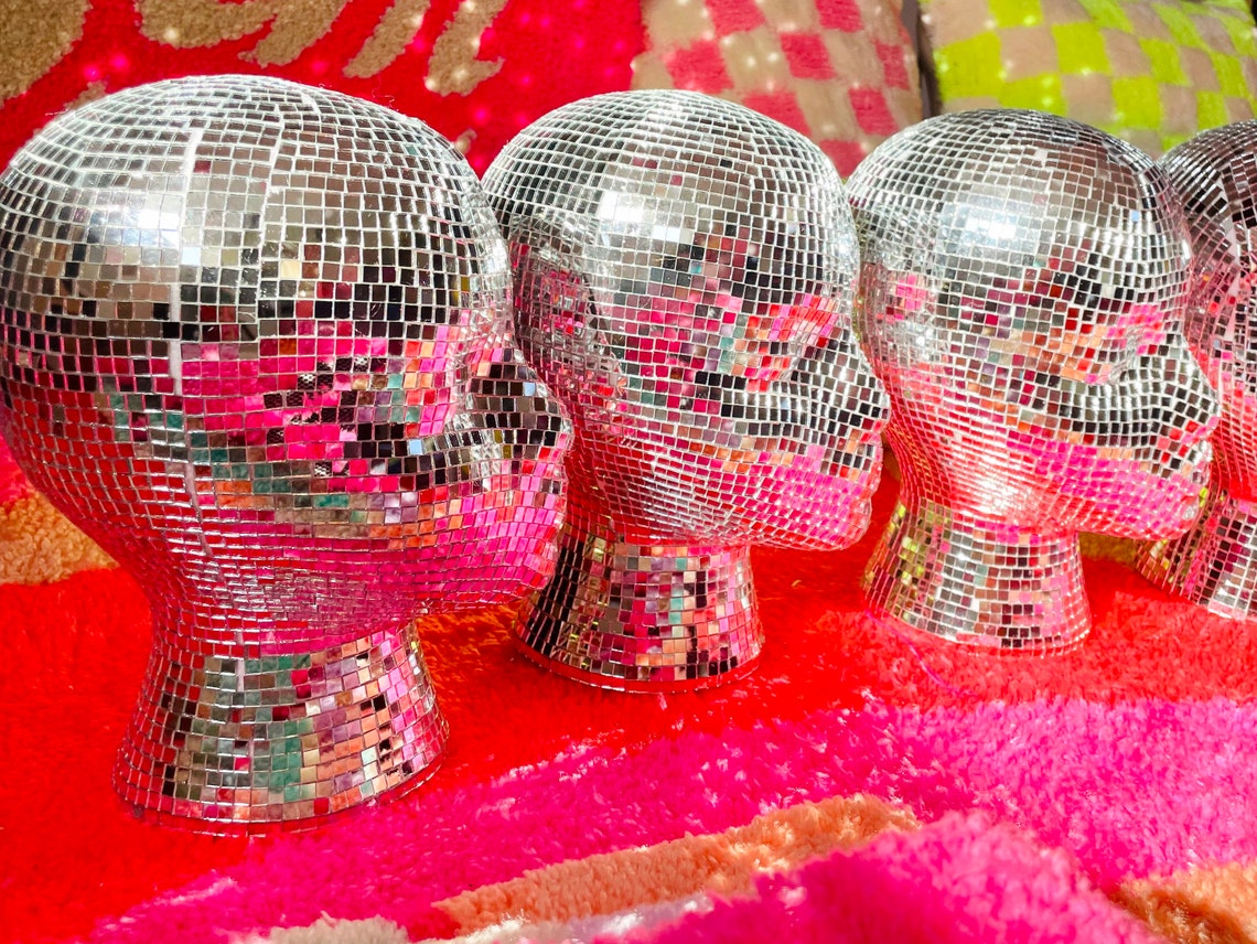 Disco Head Mirror Head Disco Ball Head Mannequin Head Etsy
