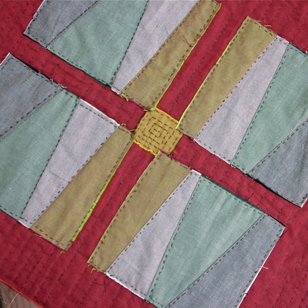 Primitve Modern Red Quilt