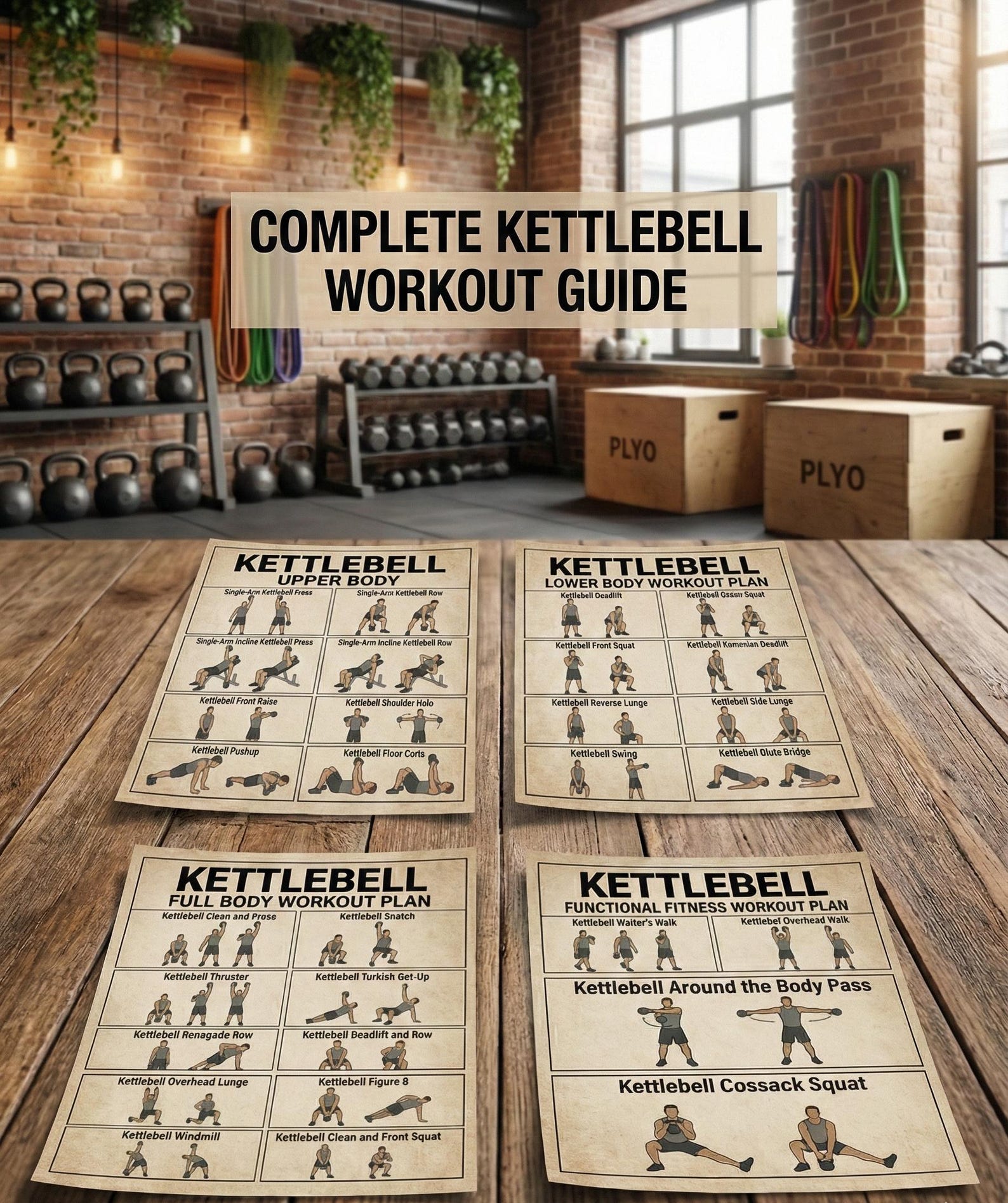 Complete Kettlebell Workout Guide (PDF) | Upper Body + Lower Body ...