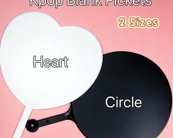 Blank Picket | DIY K-pop Uchiwa Fan Sign | Circle/heart | Full