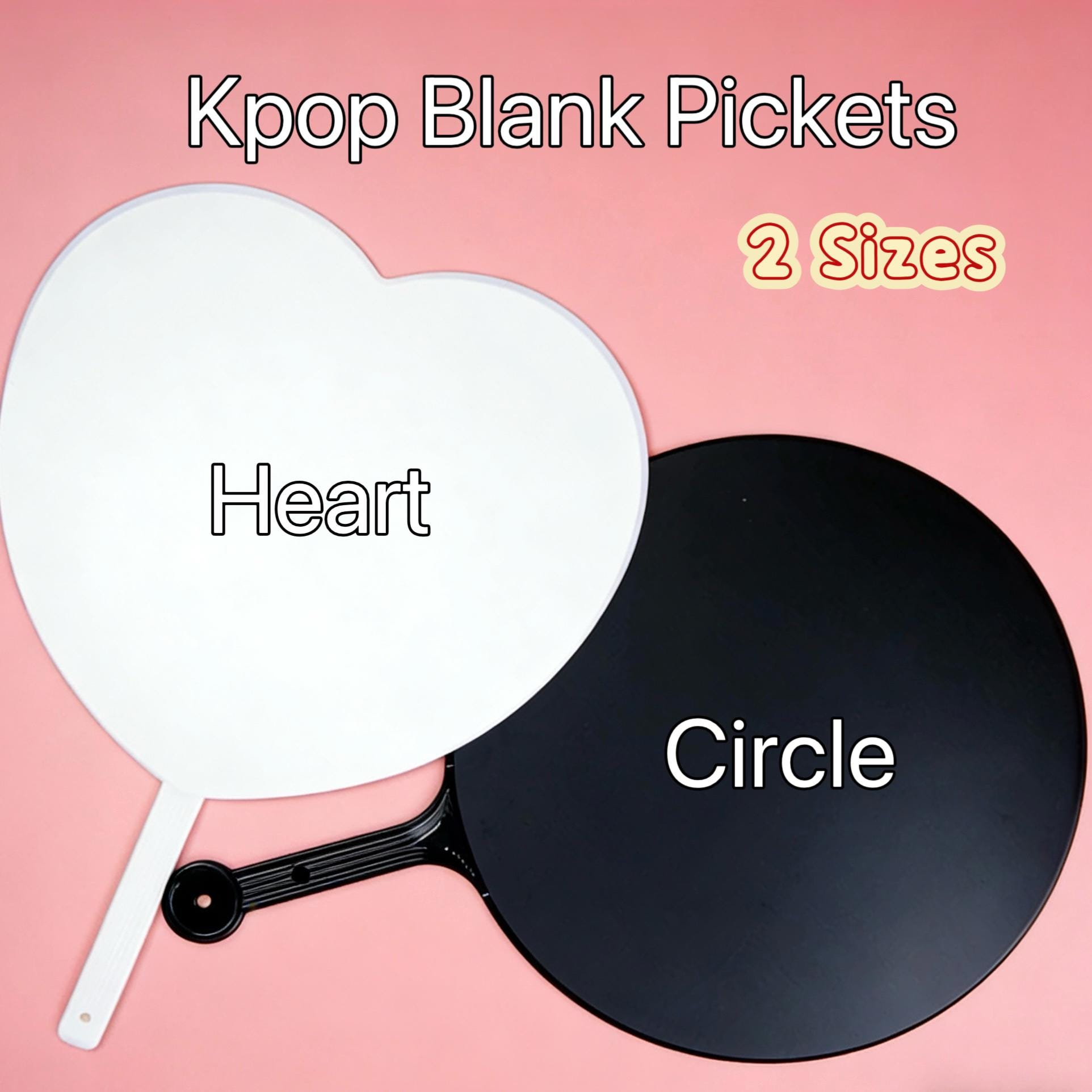 Blank Picket, Kpop and Anime DIY Picket, Circle/heart, Full Size