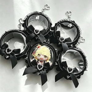 Ita Black Bag | Kpop Doll plush protector | Handmade Bag Keychain｜ Protective Case PVC | Doll Storage Box | Doll Display bag