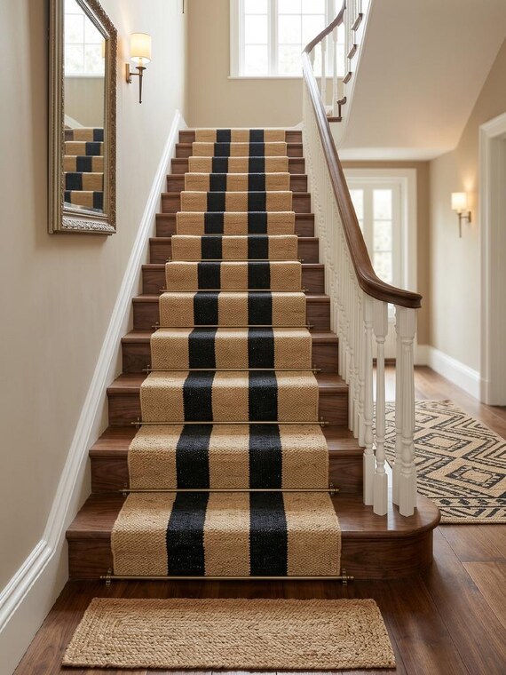 Stair Runner Rug - Jute Runner-Stair Jute Runner-Table Runner Rug-Seagrass Rug-Turkish Runner-Long Runner Rug-Accent Runner - 2x22 Ft Runner
