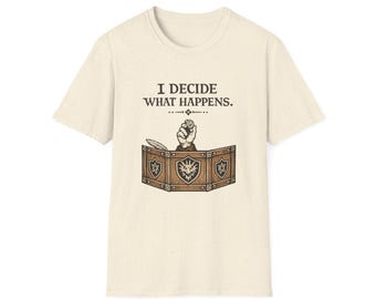 Koszulka z podniesioną ręką i kością Dungeon Master | Mroczna średniowieczna sztuka RPG