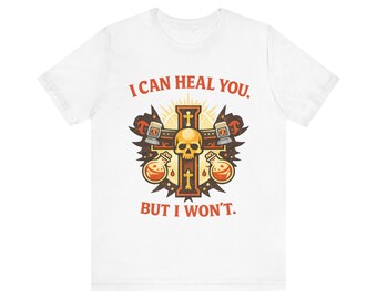 Koszulka DND Cleric | RPG Humor Cleric, koszulka retro z odgrywaniem ról uzdrowiciela