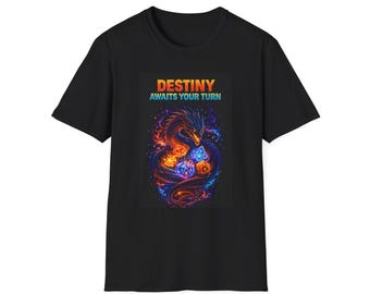 Koszulka Cosmic Dragon Dice | Koszulka fantasy RPG | Koszulka Dragon Gamer | Koszulka do gier fabularnych | Epic Fantasy Apparel
