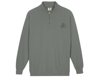 Minimalistyczny zamek błyskawiczny z herbem Dice | Subtelna bluza RPG | Bluza z symbolem stołu