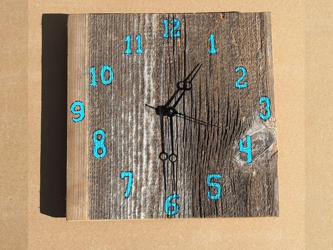 Hand Painted Barn Wood Wall Clock | 12x12 Rustic Reclaimed Wood ...