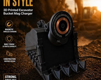Cargador magnético para teléfono con forma de cubo de excavadora
