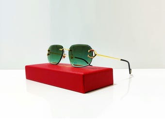 カルティエ パープルグラデーションレンズ リムレスサングラス - Etsy 日本