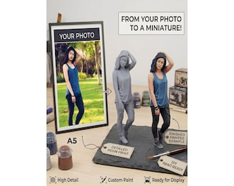 Custom 3D Figurine from Photo Gift for Couples Anniversary Portrait Statue Miniature Me Doll