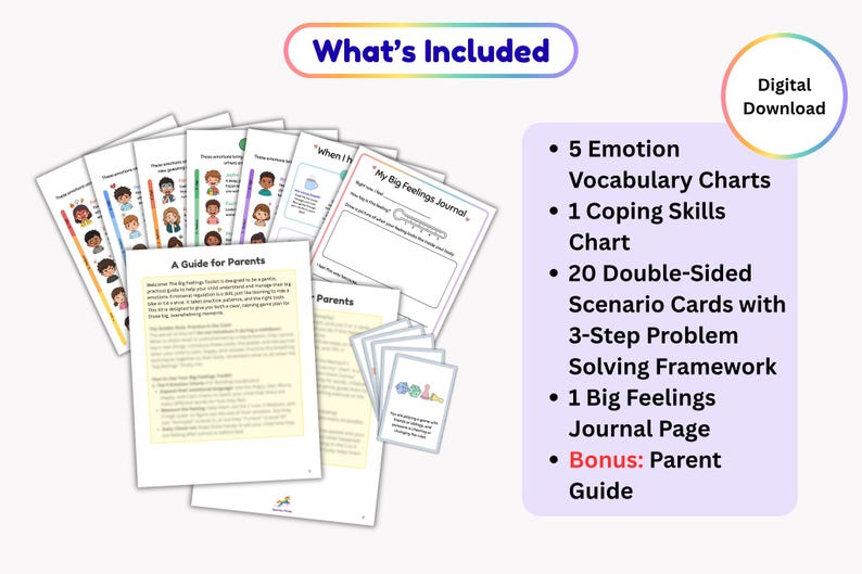 Big Feelings Toolkit, Kids Emotional Regulation Kit, Emotions Coping ...