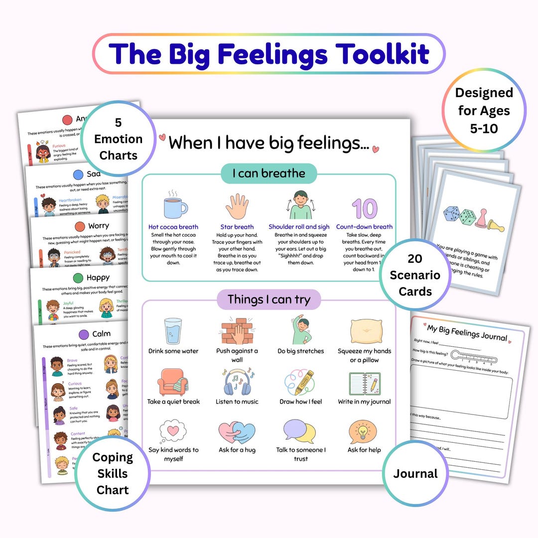 Big Feelings Toolkit, Kids Emotional Regulation Kit, Emotions Coping ...