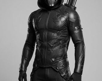 Tactical Black Cosplay Hoodie Suit, Stealth Archer Costume Full Set