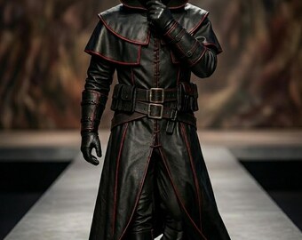 Cyberpunk Pest Doktor Kostüm - Herren Gothic Leder Cosplay Umhang