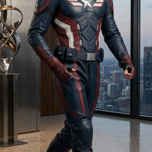 captain america costume, luxury superhero suit, cinematic cosplay replica, avengers leather uniform, steve rogers outfit, winter soldier suit, high quality comic con gear, tactical hero outfit, realistic halloween costume, custom superhero leather, tailored cosplay suit, movie accurate replica, professional cosplay gear, endgame suit replica