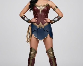 Wonder Woman Halloween Costume - Realistic Leather Cosplay & Amazonian Armor Suit