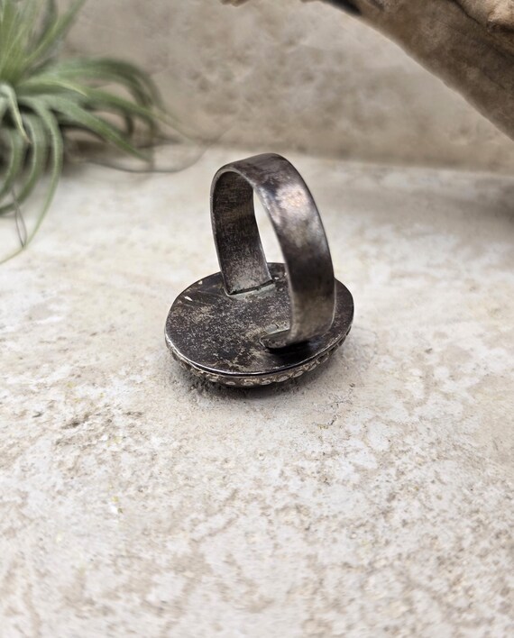 Fire Agate Sterling Silver Ring, Southwestern Han… - image 4