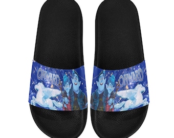 Fantasy Brothers Onward Cartoon Sandals Theme Blue Sky Slide Rubber Slippers for Kids Women, Men Casual Summer Style Home Beach Wear