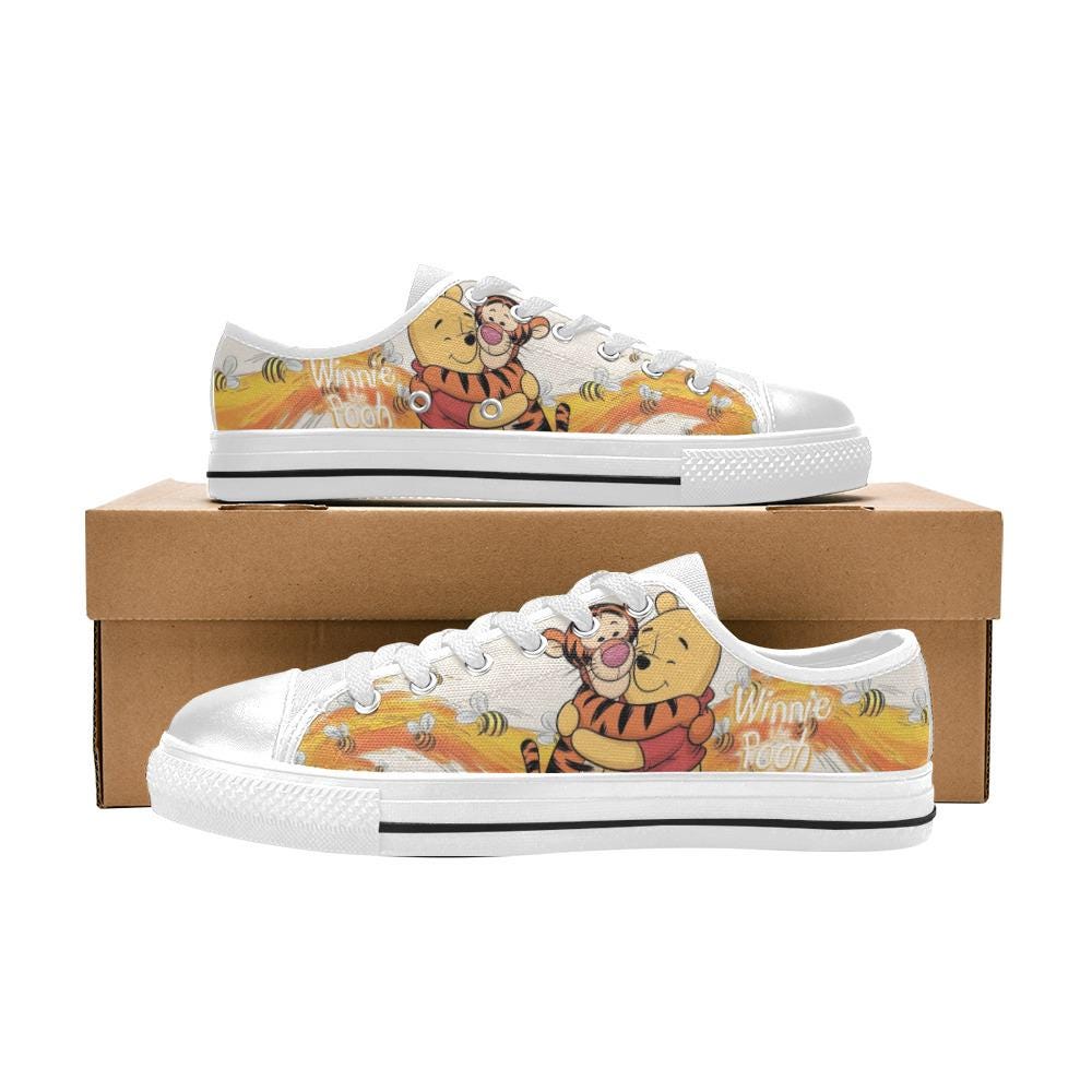 Winnie The Pooh Low Top Canvas Sneakers Custom Shoes ( No Box )