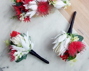 AUSTRALIAN NATIVE FLOWER HAIR CLIP WEDDING FLOWERS WATTLE GUM DAISY HAIRPIN FAKE 