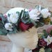 Cassidy Clayton reviewed Bridal Flower crown. White, burgandy hair flowers.  Blushing Bride proteas, burgandy roses, eucalpytus flower crown, wedding hair circlet