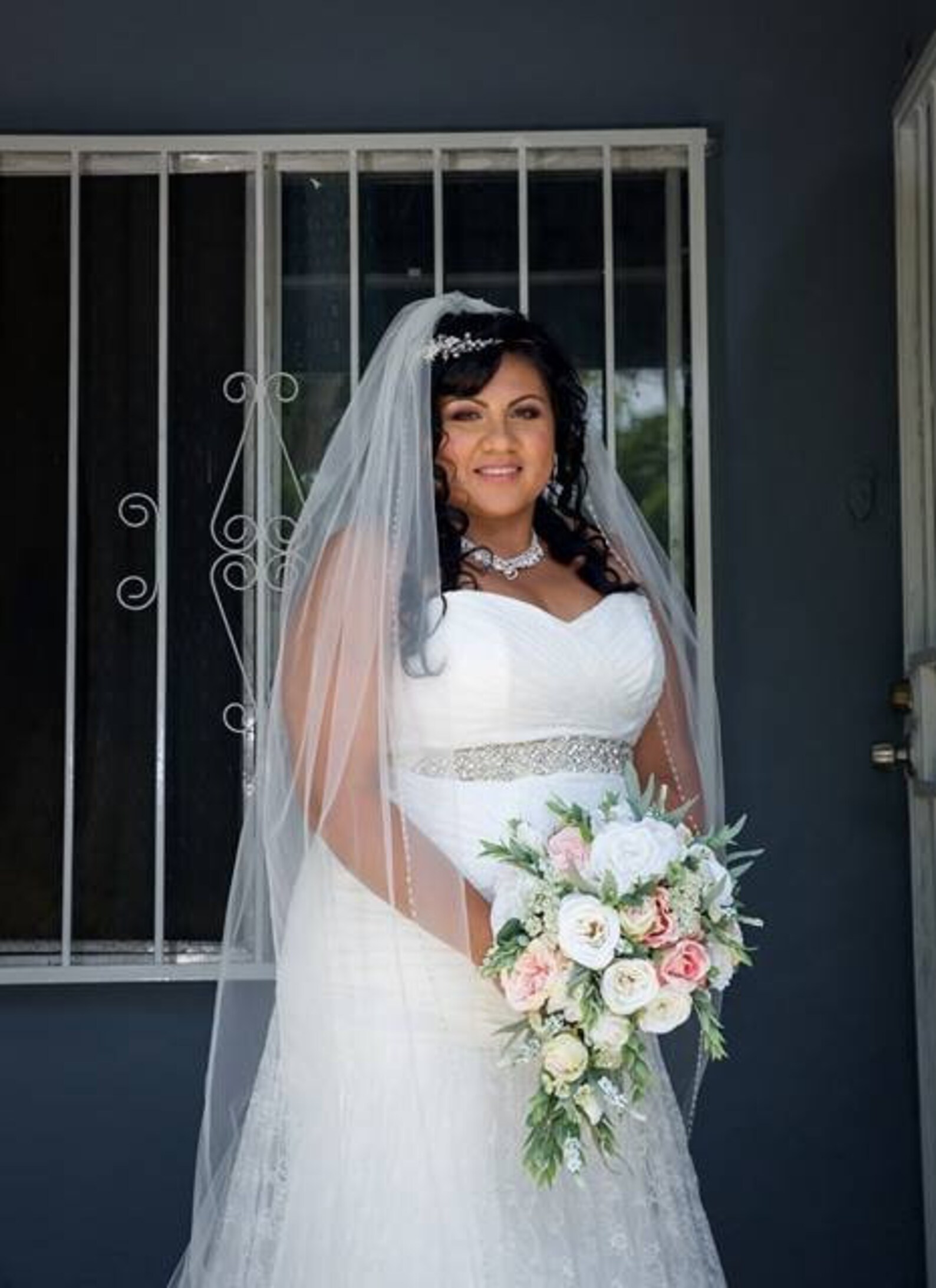Teardrop cascade bridal bouquet wedding flowers artificial ...